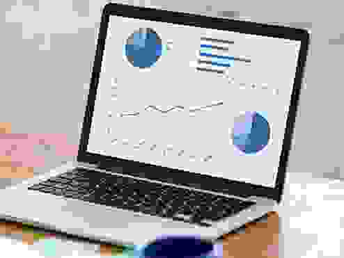 a graph on a laptop screen